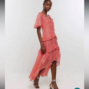 Women's Pink Ruffled Dress
